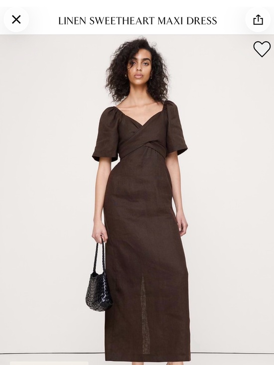 Banana Republic Dresses & Skirts - Banana Republic Brown Linen Sweetheart Maxi Dress